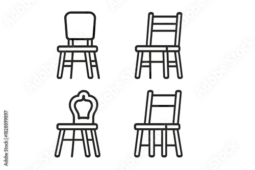 Various wooden chair designs for seating and interior decoration concepts