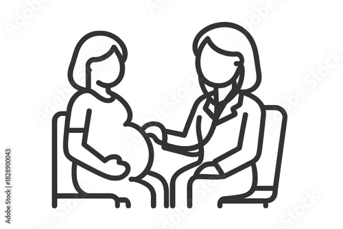 Medical consultation for a pregnant patient with a healthcare professional