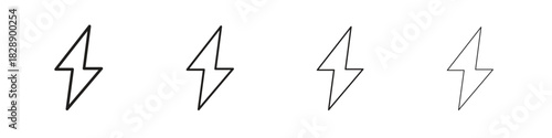 Thunder bolt icons. premium symbol. Vector sign icon logo template.