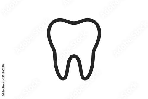 Outline drawing of a molar tooth symbolizing dental health and hygiene
