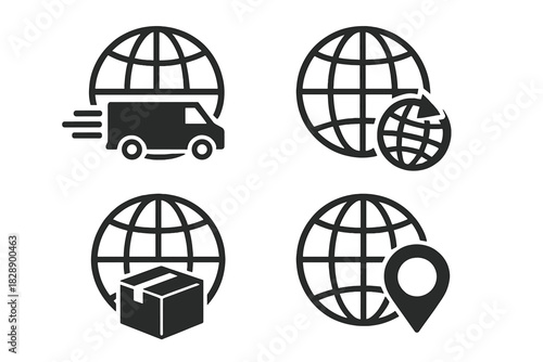 Worldwide shipping, global delivery, logistics, tracking, and location services