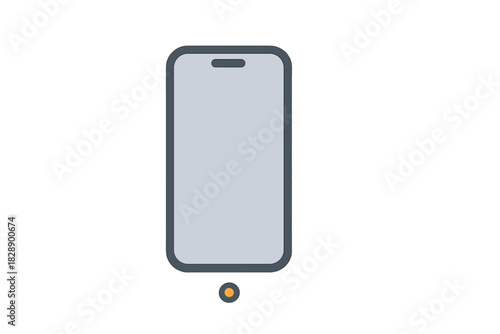 Simple modern smartphone device icon with blank screen for user interface design concept