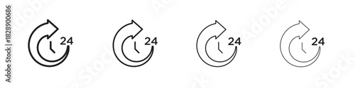 Time twenty four icons. premium symbol. Vector sign icon logo template.