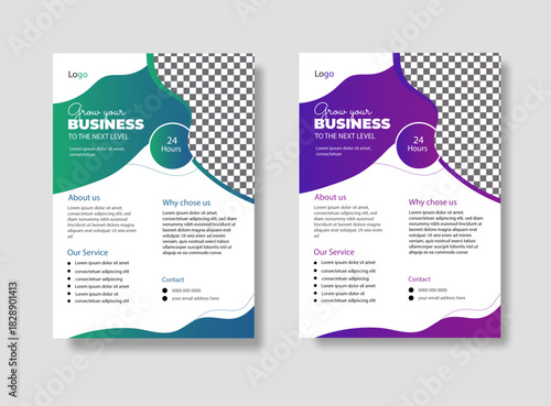 Modern Clean Professional A4 size two color variation or brochure for corporate business Flyer design advertising .Creative Corporate & Business Flyer Brochure Template Design.  perfect for creative .
