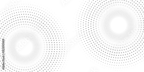 halftone dot abstract background. black circle lines pattern. Futuristic technology concept. Suit for cover, poster, banner, brochure, header, website
