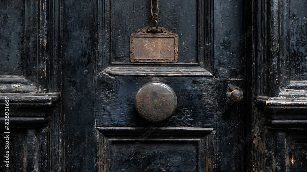 Fototapeta premium Rustic old wooden door with metal knob