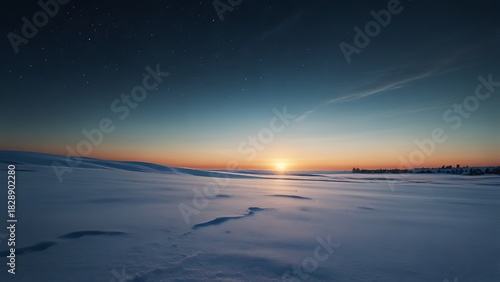 Simple Winter Scene Featuring a Snow-Covered Pine Tree