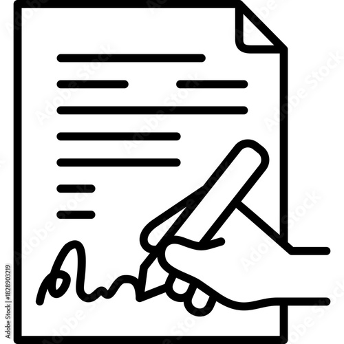 Signature outline icon