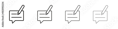 Write comment icons. premium symbol. Vector sign icon logo template.