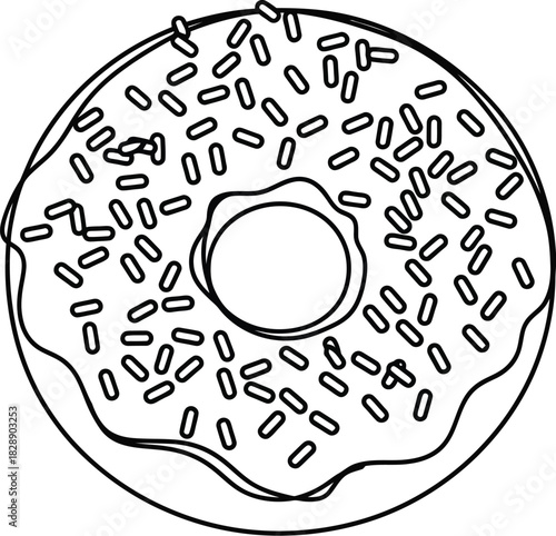 Delicious donut with colorful sprinkles isolated on white background dessert