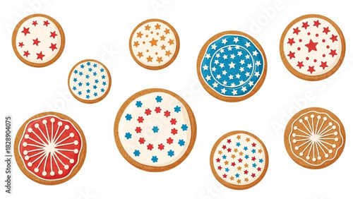 Festive iced gingerbread cookies with star and flower designs bring holiday cheer, perfect for sweet treats and baking projects, adding joy to every occasion