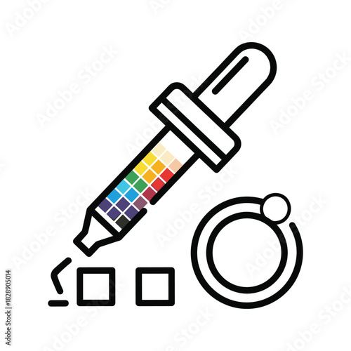 Color picker tool icon with palette and selection squares