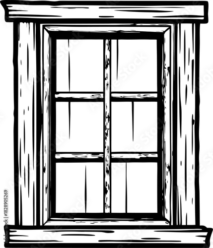 old window with metal shutters