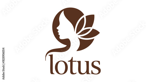 Female lotus flower logo design