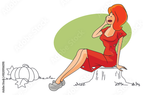 Emotional Cinderella looking at pumpkin.