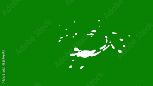 Flash style cartoon splash effects with shape elements, liquid spark FX and cartoon flash explosion with shiny hand drawn smoke, anime water liquid blast animation on green screen. 4K video