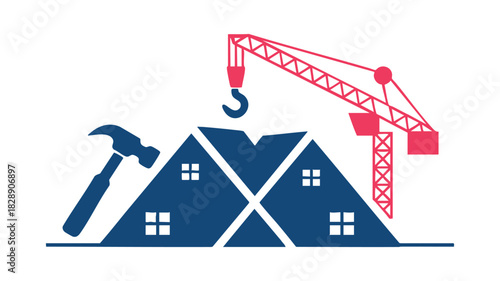 House construction hammer crane