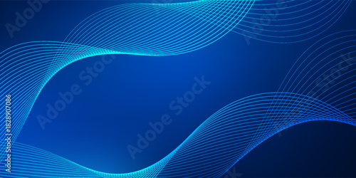 Tech background with abstract wave line. Vector illustration.
