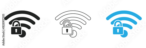 Secure your WiFi hotspot with a padlock symbol for network privacy and data protection against cyber threats, illustrating safe wireless internet access