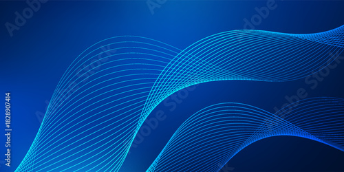 Tech background with abstract wave line. Vector illustration.