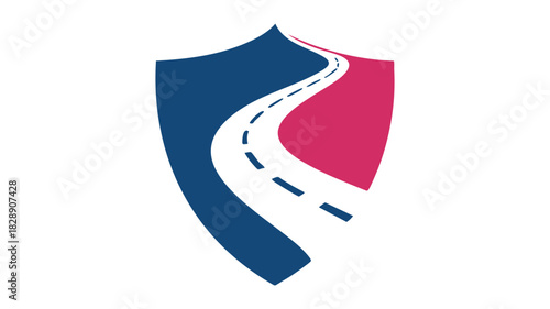 Road safety shield protection icon