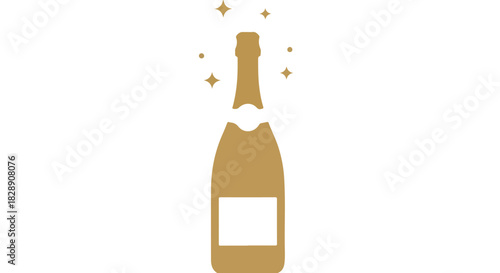 gold champagne bottle popping celebration clip art preview