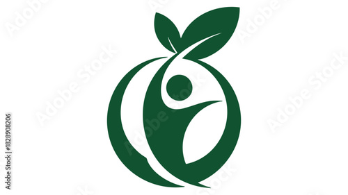 Green human health nature logo