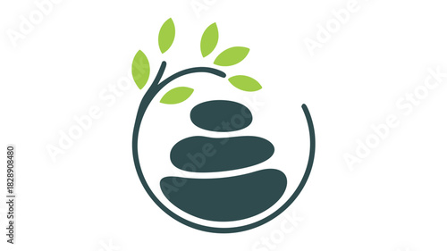 Nature harmony stone stack logo