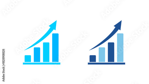 Two upward trending bar graphs showing positive growth and progress