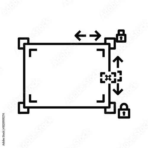 Line icon representing image transformation and aspect ratio lock
