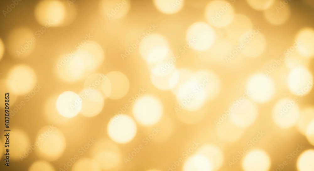 Obraz premium Golden Yellow Bokeh. Warm Defocused Light Texture. Premium Festival Background.