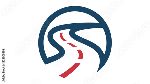 Winding road path journey icon