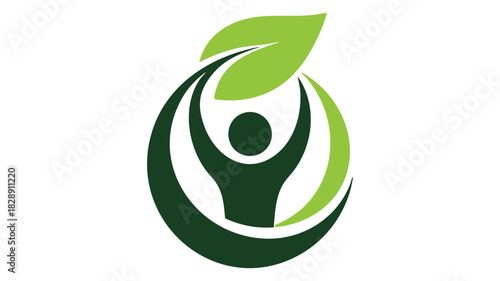 Health and nature person logo