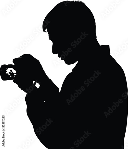 Silhouette of a photographer taking a picture