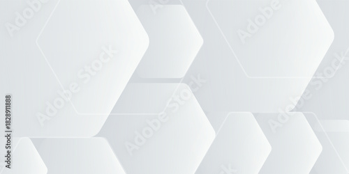 White background abstract art vector illustration with hexagon shape