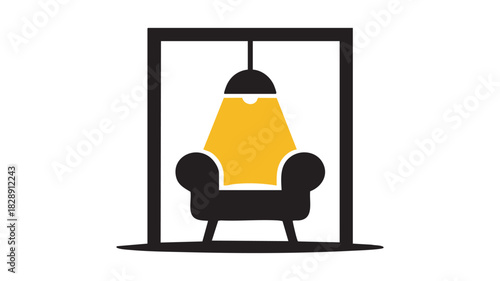 Cozy chair under a bright lamp