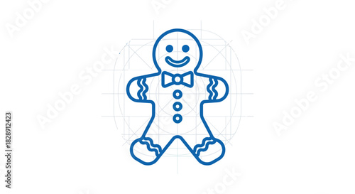 A delightful design of a gingerbread man perfect for winter holidays and sweet treats