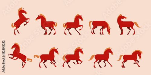 Year of The Horse Chinese Zodiac Red Horse
