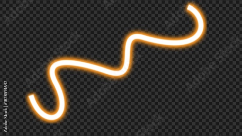 Orange Neon Light Tube Winding Curve image photo