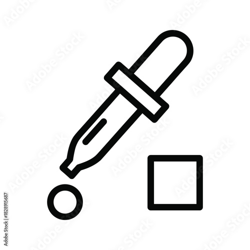 Color picker tool icon with a dropper, a color sample circle, and a square palette symbol