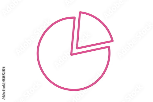 Free Download Pink outlined pie chart, separated slice, isolated on transparent background - GFXLoad