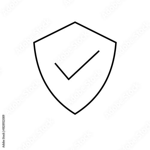 Secure shield checkmark protection icon vector for app and website