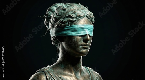 Wallpaper Mural A blindfolded statue of justice in a close up portrait Torontodigital.ca