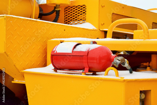 Bilde på lerret The fire suppression system of a quarry dump truck