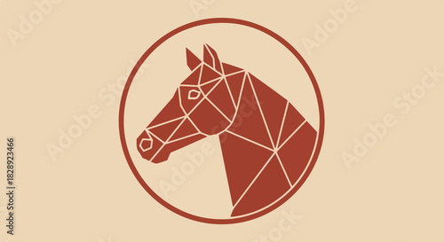Geometric Horse Head Icon for Branding and Design Projects, Representing Strength and Elegance