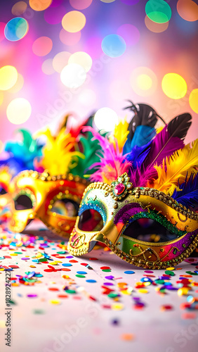 carnival mask on a festive background