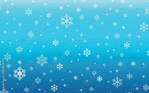 Merry Christmas or happy new year design. Holiday decoration on color background. Greeting vector card, banner, celebration concept with snowflakes. Invitation mock up.