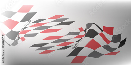 Racing stripes. Race flag. Checkered flag. Sport car decal stripes. illustration