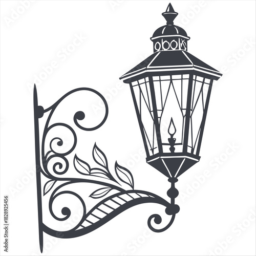 Silhouette of a Lantern logo silhouette vector, hurricane lamp logo icon silhouette design, Silhouette old unique lantern, ramadan lantern