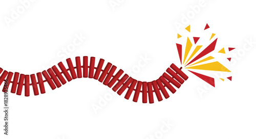 Illustration of exploding firecrackers, perfect for festive celebrations and New Year's greetings, a dynamic vector design